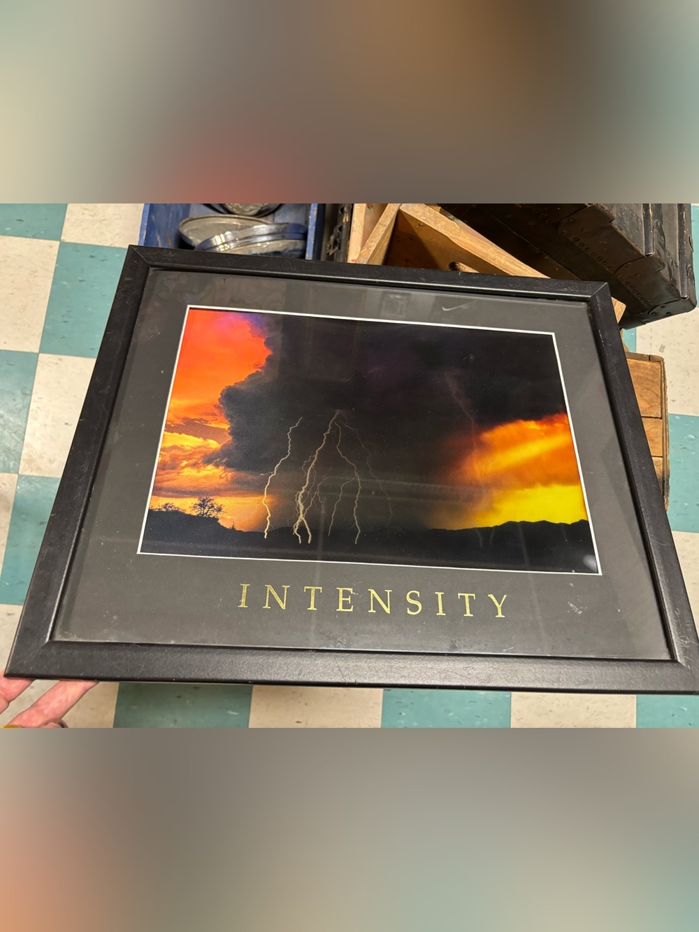 Intensity Framed Storm Art Print - Black Frame Stormscape lenticular 2D 1990’s